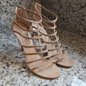 Stuart Weitzman Braided Tan Heels